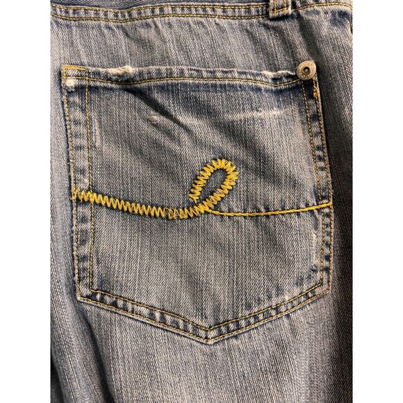 Seven 7 Relaxed Distressed Blue Denim Jeans Men's Size 32 Destroyed Western - Picture 4 of 12